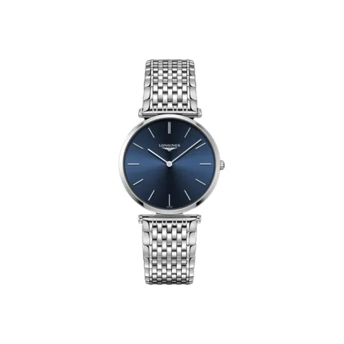 LONGINES Jialan Collection Кварцевый механизм Мужские часы 36 мм Синий циферблат Корпус из нержавеющей стали Ремешок из нержавеющей стали