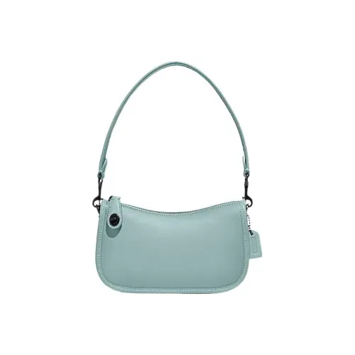 COACH Сумка из коровьей кожи в форме полумесяца маленькая сумка сумка через плечо сумка женская мятно-зеленый