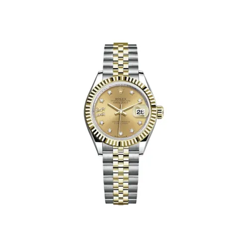 ROLEX Автоматический Механический Movement Женские Women's Apparel Log Series Часы 28 мм Золотой