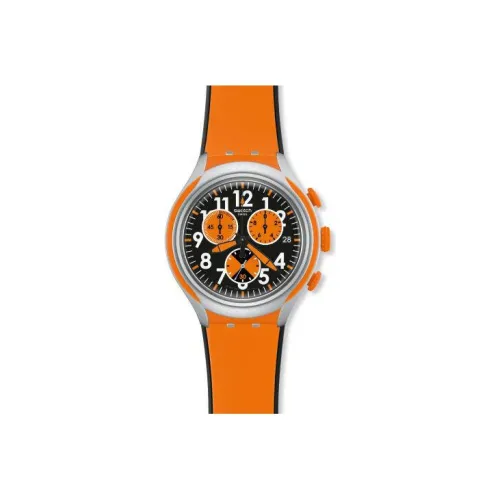 SWATCH X Light Collection Кварцевый механизм Мужские часы Часы 45 мм Черный циферблат Алюминиевый корпус Часы Силиконовый ремешок