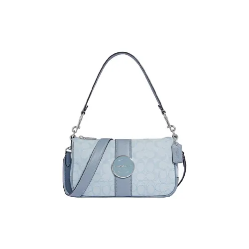 COACH Lonnie Сумка через плечо из ткани и коровьей кожи портативная сумка через плечо женская синяя
