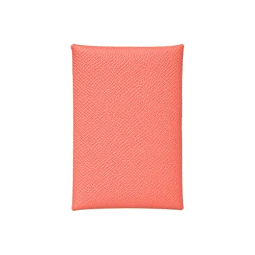 HERMES Calvi Epsom Телячья кожа Держатель для карт Женские 8W Розовый Azalea Розовый