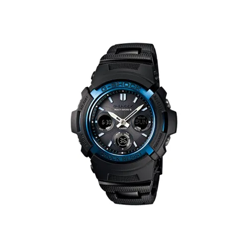 CASIO Liquid Crystal Analog Dual Display Series Солнечный механизм Смола Металл Ремешок Часы Мужские Черный циферблат