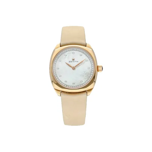 ZENITH Star Автоматический Механический Механизм Женские Часы 33 мм Белый Циферблат Тканевый Ремешок