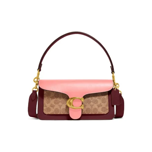 COACH Tabby Canvas Leather Shoulder Bag Handbag Crossbody Bag Medium Women's Cherry Blossom Pink Brown