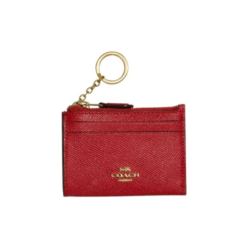 COACH Skinny Id Case Keychain Красная Женская