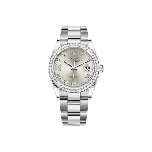 ROLEX Автоматический Механический Movement Женские часы Log Series Серебряные