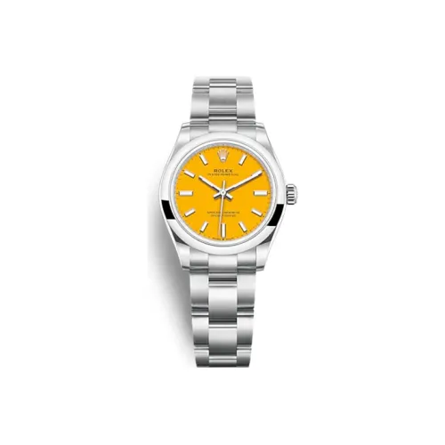 ROLEX Автоматический Механический Movement Женские Oyster Perpetual Часы 31 мм Желтые