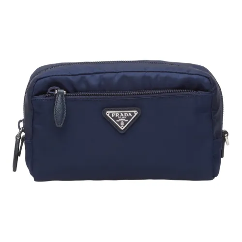 PRADA Ткань Косметичка Туалетная сумка Женская Синяя