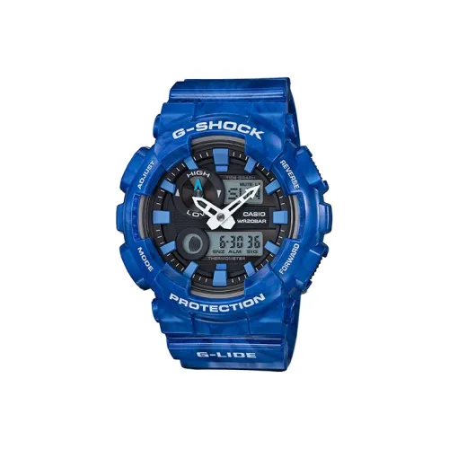 CASIO г Shock г LIDE Коллекция Кварцевый механизм Часы Мужские Синий циферблат GAX 100MA 2A