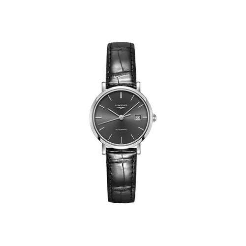 LONGINES Boya Collection Автоматический Механический Механизм Женские Часы 29 мм Черный Циферблат Корпус из Нержавеющей Стали Кожаный Ремешок