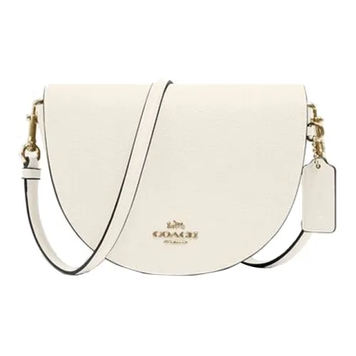 COACH Ellen Кожа Сумка с клапаном Седло Сумка Сумка через плечо Маленькая Женская Белая