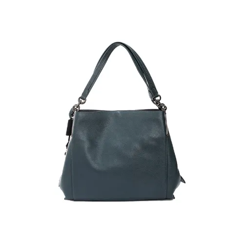 COACH DALTON Кожа Портативная Сумка через плечо Сумка на плечо Большая Женская Темно-синяя