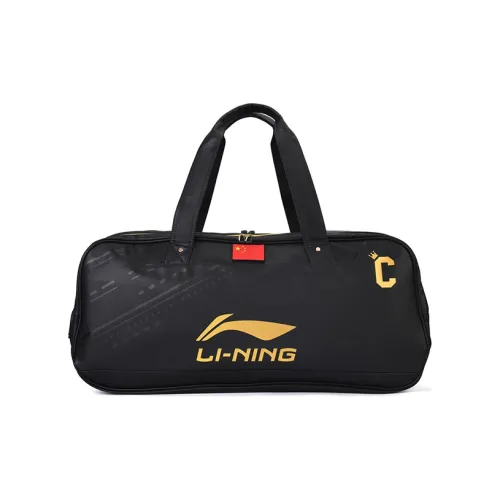 Лайнер Badminton Series Microfiber Synthetic Leather Badminton Square Bag Bag Regular Unisex Black Gold