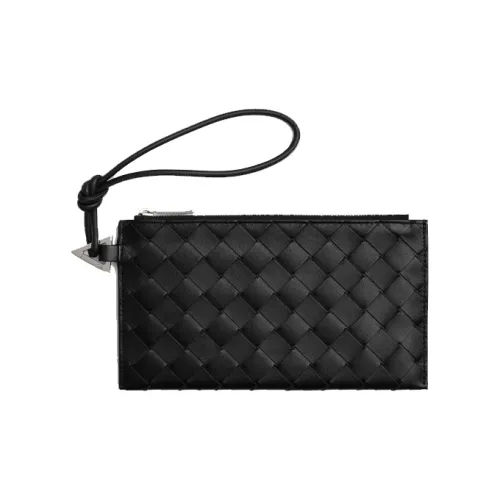 Bottega Veneta Кошелек из коровьей кожи с застежкой-молнией мужской черный