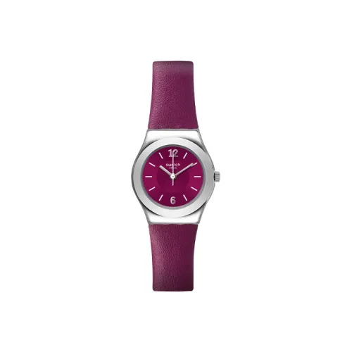 SWATCH Irony Collection Кварцевый механизм Унисекс Часы 28,7 мм 28,7 мм Фиолетовый Циферблат Часы Корпус из нержавеющей стали Кожаный ремешок