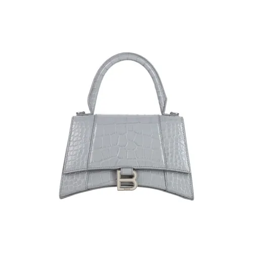 Balenciaga HOURGLASS Телячья кожа Сумка Hourglass Портативная Сумка через плечо Маленькая Женская Сумка Слоновой серый