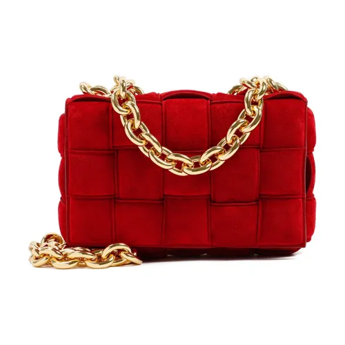 Bottega Veneta Chain Cassette Коровья кожа Сумка через плечо Сумка Женская Красная