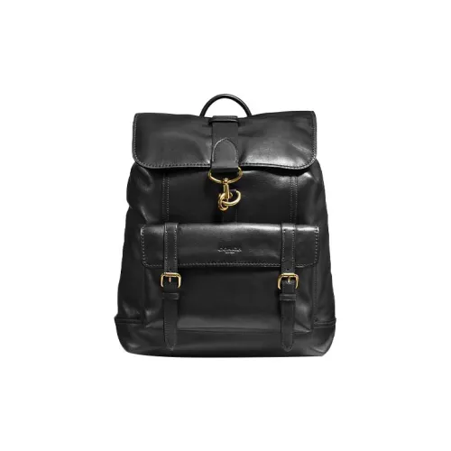 COACH Bleecker Телячья кожа Рюкзак Большой Унисекс Черный