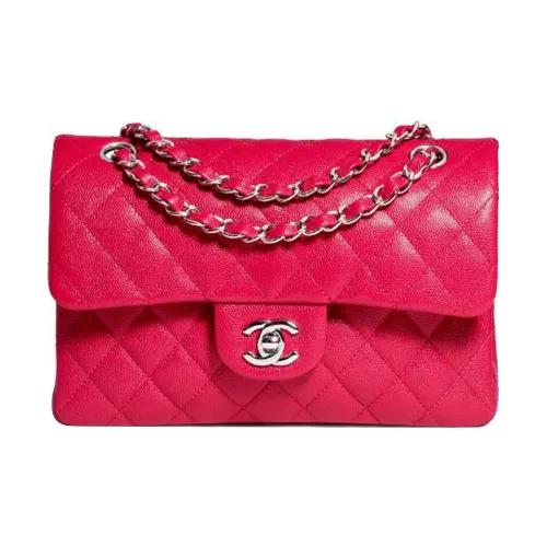 CHANEL Classic Flap CF Одно плечо Через плечо Клатч Женский Темно-розовый