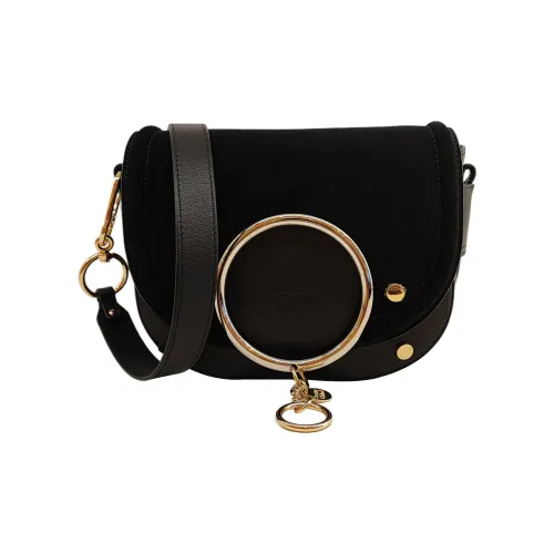 See By Chloe Замша теленка Сумка через плечо Женская Черная