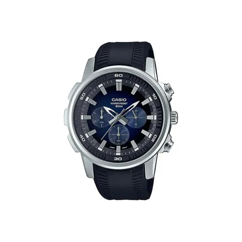 CASIO Standard Series Кварцевый механизм Смольный ремешок Часы Мужские Синий циферблат