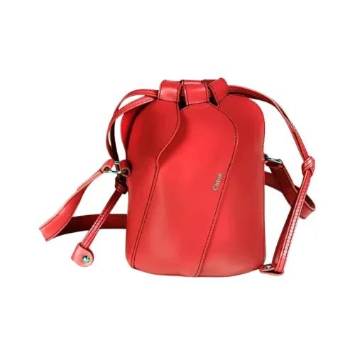 Chloe Кожа Ведрообразная Сумка Сумка через плечо Женская Красная