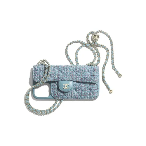 CHANEL Twill Soft Nappa Metal Чехол для телефона Унисекс Турецкий синий