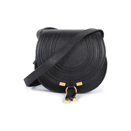 Chloe Marcie Коровья кожа Седло Сумка Сумка через плечо Женская Черная