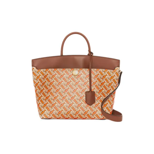 Burberry Монограмма Коровья кожа Сумка Маленькая Женская Ярко-оранжевая