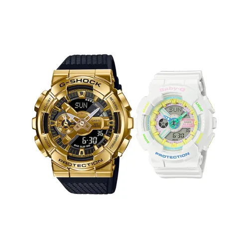 CASIO Парные часы Коллекция GM BA Коллекция Кварцевый механизм Часы Унисекс Черный циферблат GM 110G 1A9+BA 110TM 7AER