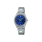 Серебряный синий циферблат.