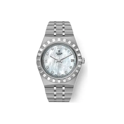 TUDOR Royal Collection Автоматический Механический Механизм Женские Часы 34 мм Белый Циферблат Стальные Оправа Часов Стальной Ремешок