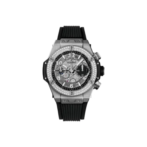 HUBLOT Big Bang Автоматический Механический Часы Мужские 42 мм Серебристый Циферблат Титан Корпус Часы Резиновый Ремешок