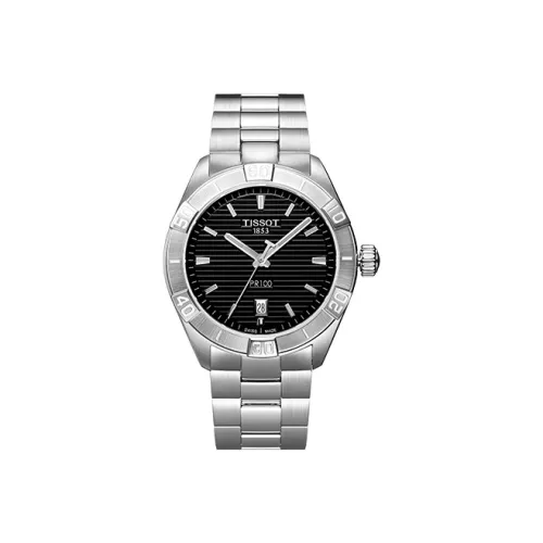 Tissot PR100 Collection Кварцевый механизм Мужские часы Часы 42 мм Черный циферблат Корпус из нержавеющей стали