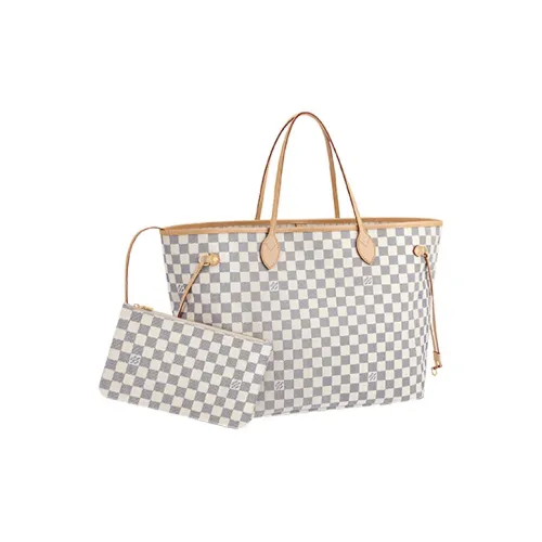 LOUIS VUITTON Холст и кожа Тоут Сумка Сумка для покупок Комбинированная сумка Сумка на одно плечо Большая Женская Белая