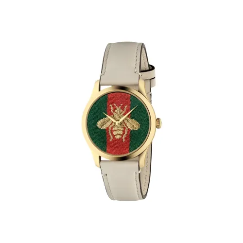 GUCCI G Timeless Collection Женские часы Кварцевый механизм Кожаный ремешок Зеленый циферблат