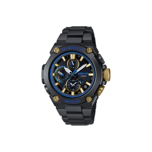 CASIO MR G Series Солнечный Кварцевый механизм Смольный ремешок Часы Мужские Черный циферблат