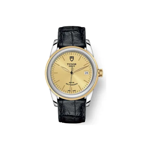 TUDOR Jun Jue Series Автоматический Механический Механизм Женские Часы 36 мм Золотой Циферблат Стальные Часы