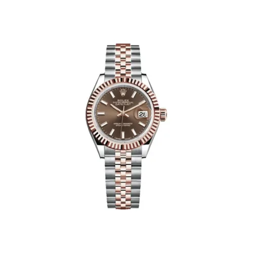 ROLEX Автоматический Механический Movement Женские Women's Apparel Log Series Часы 28 мм Кофе