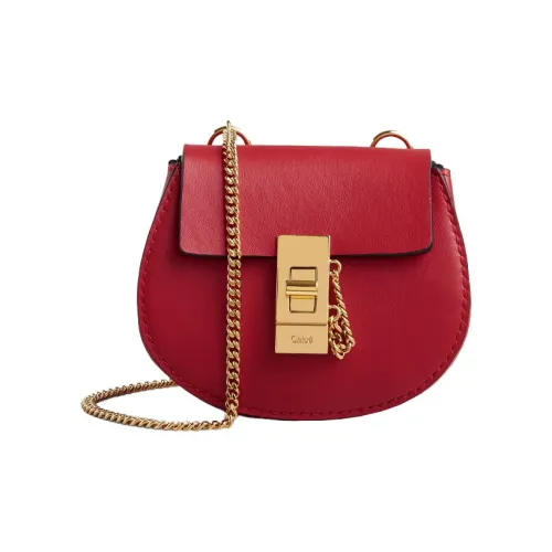 Chloe Гладкая отделка Телячья кожа Сумка через плечо Сумка на плечо Женская Красная