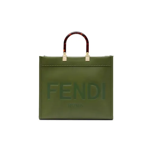 FENDI Sunshine Кожа Sunshine Сумка Тоут Сумка Сумка через плечо Сумка Средний Женская Зеленая