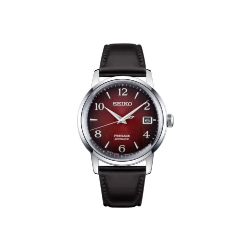 SEIKO Автоматический Механический Механизм Мужские Часы 38,5мм*11,79мм Красный