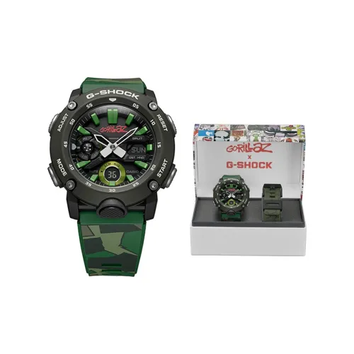 CASIO Кварцевый механизм Смола Ремешок Часы Мужские Зеленый циферблат GA 2000GZ 3APR