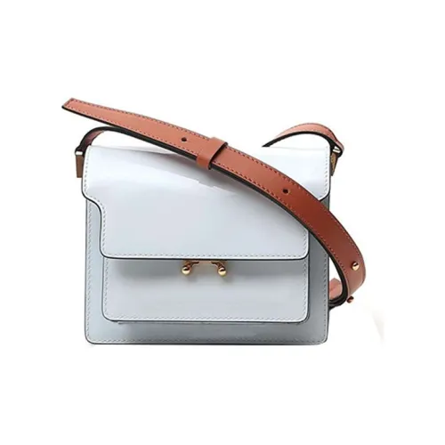 MARNI Основная часть Лакированная кожа Сумка через плечо Мини Женская Серо-голубая