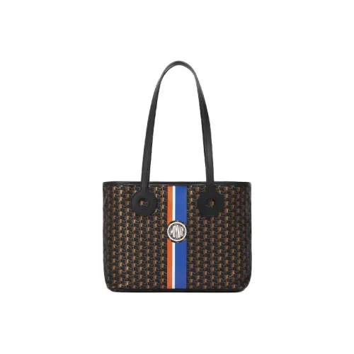 Moynat Холст Тоут Сумка Сумка для покупок Плечевая сумка Унисекс Угольный Черный Бронза