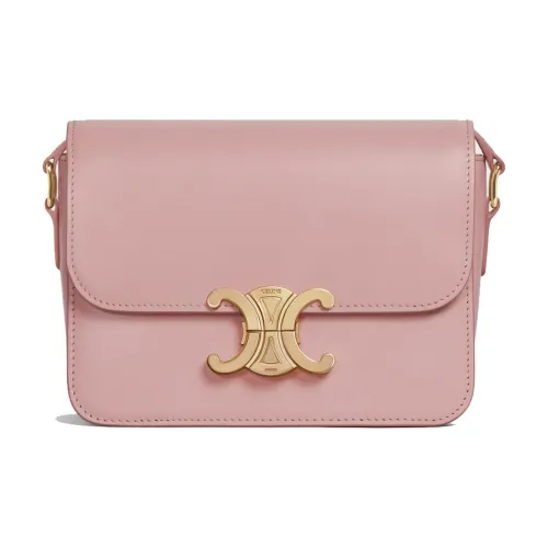 CELINE Teen Triomphe Коровья кожа Сумка через плечо Сумка на плечо Женская Вишневый цветок Розовый