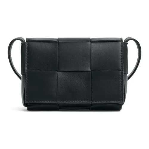 Bottega Veneta Cassette Овчина Тофу Клетка Сумка через плечо Сумка на плечо Сумка через плечо Женская Черная