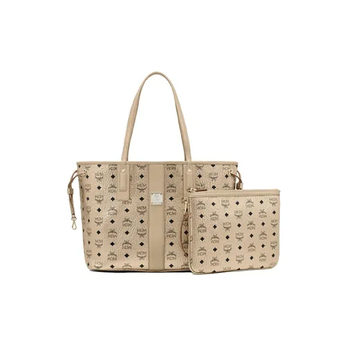 MCM Liz Visetos Искусственная кожа Комбо Сумка Сумка через плечо Сумка среднего размера Женская Золотая