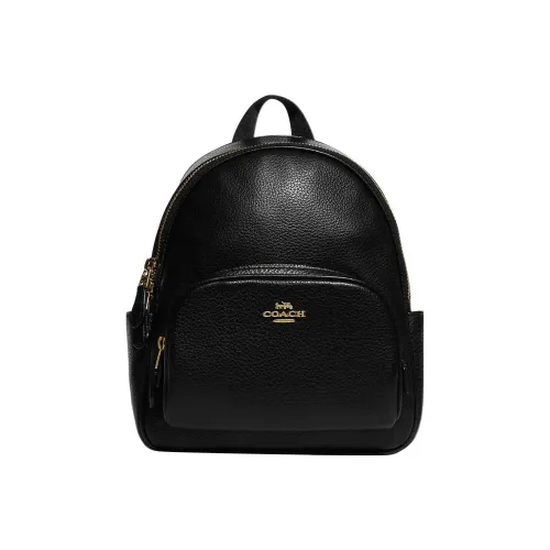 COACH Корт Текстиль Кожа Рюкзак Маленький Женский Черный